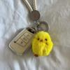 Llavero de Pollo Amarillo de Piel Genuina Colgante de Peluche para Bolso Accesorio para Niñas Pato Amarillo Pequeño Encanto para Teléfono Muñeca Juguete