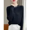 Camiseta Básica Redonda con Cuentas para Mujer, Suéter Pulóver de Manga Larga, Nuevo 2026 Tejido Fino Adelgazante Ropa Interior