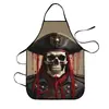 Delantal Impermeable Transfronterizo Amazon Personalizado Creativo Calavera de Diablo Estampado Delantal Anti-Manchas para Barbacoa al Aire Libre
