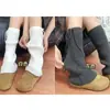 Polainas de tricô coloridas, cor sólida, versáteis para outono e inverno, quentes e aconchegantes