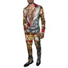 Moda Masculina Primavera/Verão 2025 Terno de Camisa Estampa de Natal Moda Pão de Gengibre Boneco de Neve Leve Festa Terno Durável