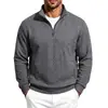 Sudadera casual suelta de jacquard texturizado pesado estilo americano para otoño e invierno 2026, con cuello alto, simple, moderna y versátil para hombre