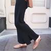 Pantalones colgantes de pierna ancha para mujer Otoño e Invierno estilo coreano Holgados Ajustados hasta el tobillo Pantalones de cintura alta Suéter de punto colgante