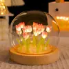 Adornos de luz de noche de tulipán DIY hechos a mano práctico ramo regalo de cumpleaños para niñas Tanabata enviar a amigos y compañeros de clase