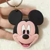 Versión Q Mickey Minnie Cabeza Grande pegamento suave doble cara lindo caricatura llavero pareja llavero de coche colgante de bolsa