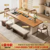 Juego de mesa de té y sillas de madera maciza para uso doméstico, diseño minimalista moderno, mesa de té de estilo nuevo para preparar té, adecuada para el hogar, lujo ligero, recepción y uso de oficina
