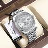 Poedagar/Poeda Nuevo Calendario de Diamantes Correa de Acero Exportación Casual Moda Deportiva Reloj de Cuarzo para Hombre 910