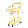 Carrinho de Compras Dupla Camada para Supermercado, Carrinho para Shoppings, Lojas de Conveniência, Ktv, Barracas de Rua, Carrinho de Compras Popular Online de Pegar Bonecos Atacado