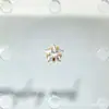 Aretes de estrella de cinco puntas engastados en garra, aleación de titanio F136, color dorado, anillos para labio de circonita cúbica con rosca interna de titanio G23, joyería para piercing