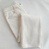 Calça Jeans Reta Off-White para Mulheres, Cintura Alta, Petite, Cropped, Forrada com Fleece, Engrossada, Corte Reto