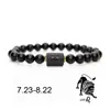 Pulseira Explosiva de Casal 12 Constelações Pulseira de Pedra Pérola Constelação Ajustável Única Pulseira 12 Constelações para Homens e Mulheres