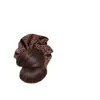 Peruca de Coque Baixo para Mulheres com Presilha de Cabelo Estampada de Leopardo, Penteado de Coque Fofo para a Parte de Trás da Cabeça