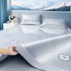 Sábanas de Verano de Seda de Hielo Pieza Única 2025 Nuevo Tapete Sábanas Dormitorio Individual Funda de Almohada Juego de Tres Piezas Tapete Lavable a Máquina