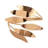 Pulsera Abierta de Hoja Multicapa con Brillo Metálico Transfronteriza Europea y Americana Exagerada Resistente Personalizada de Nicho Alta Gama Joyería de Mano