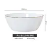 Tigela Quadrada Phnom Penh Jingdezhen Luxo Leve Porcelana Óssea Cerâmica Doméstica Quadrada Tigela de Arroz Estilo Japonês Coreano Tigela para Macarrão Tigela para Sopa Tigela Única