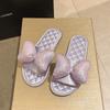 Pantuflas de Satén para Casa Sandalias de Lazo de Alto Valor para Mujer Estilo Coreano para Enamorados Súper de Hada Antideslizantes Sandalias Planas