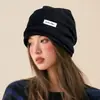 Gorro de Punto Holgado para Mujer con Circunferencia de Cabeza Grande, Gorro Cálido de Lana Tejido para Otoño e Invierno, que Adelgaza el Rostro y Protege los Oídos para Clima Frío