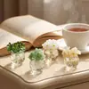 Zibo Flor de Vidro Simulada Buquê de Flores Preservadas Pequenos Enfeites de Flores Artesanato de Vidro Feito à Mão Decoração de Mesa Presentes Criativos