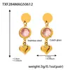 Azucarero Super Brillante Lujo Ligero Corazón Piedra de Cristal Collar Pulsera Acero de Titanio Chapado en Oro Forma de Corazón Conjunto de Joyería para Mujer