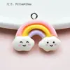 Colgante de llavero de resina simulación lindo estrellas y luna nubes arcoíris helado accesorios de joyería hechos a mano DIY