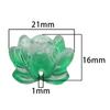 Etiqueta de borla de loto de doble agujero de vidrio de 21 x 16 mm, para pulsera hecha a mano, tocado, material de joyería