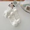 Meias Lolita com Renda na Barra, Meias de Cano Médio, Finas e Respiráveis para Primavera e Verão, Meias Miu Doladas Doces com Bolinhas