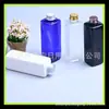 Botella cuadrada azul de 250ML para tónico, botella pura de Rocío, tapa electroquímica de aluminio, botella vacía de plástico, botella para champú y acondicionador para el cabello