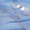 Cadena para gafas de acero inoxidable cuerda de espejo cadena para colgar en el cuello cuerda gafas de sol perla cristal (sol y luna concéntricos)