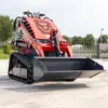 Cargador de orugas de ingeniería italiana exportado, Minicargador hidráulico de carga frontal, Cargador compacto de dirección deslizante doméstico alimentado por combustible