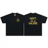 Camiseta Americana de Manga Corta con Estampado de Logotipo y Lema Básico Clásico Gallery Dept 100% Algodón