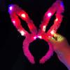 Faixa de cabeça LED com orelhas de coelho de pelúcia luminosas 14 luzes outono e inverno pelúcia de alta qualidade orelhas de coelho luminosas faixa de cabeça flash