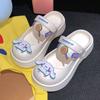 Sandalias de Verano para Mujer Lindas Cinnamoroll para Exteriores Mary Jane de Suela Blanda Doble Uso Zuecos Versátiles de Vacaciones