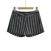 Pantalones Casuales de Punto Rayados Colorblock Retro Americano para Mujer, Nuevos Shorts Deportivos Ajustados de Cintura Baja de Verano al por Mayor