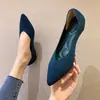 Zapatos de Princesa Zapatos Planos para mujer Comercio Exterior Transfronterizo para mujer Tejido de Malla Tejidos Zapatos Puntiagudos de Punto Zapatos Tipo Rollito de Huevo