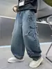 Nueva colección de otoño de pantalones vaqueros para niños, pantalones vaqueros largos modernos y versátiles para niños y estudiantes de secundaria.