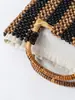 Bolso de Madera de Arce ENSPT para Mujer, Bolso de Viaje Casual con Cuentas, Bolso Tejido Transfronterizo Europeo y Americano, Bolso Grande de Cuentas de Madera para Mujer