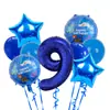 Nuevos globos de decoración para fiesta de cumpleaños con temática oceánica, conchas, caracolas, cangrejos, ballenas, globos decorativos de papel de aluminio para ventas transfronterizas