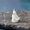 Paisagem em miniatura, barco de madeira flutuante criativo, figuras de casal em estilo vintage, decorações DIY para paisagismo de jardim, acessórios para pendurar, pequenos enfeites