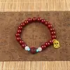 Artículo de envío directo de una pieza: Pulsera de Cinabrio con Pixiu, Bajo Contenido, Regalo Estilo Chino, Popular Pulsera de Bolas de Cinabrio