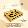 Juguete para afilar uñas de gato de madera maciza transfronterizo con palo rascador para gatos, diversión autoentretenida para aliviar el aburrimiento, laberinto de doble propósito para afilar las garras