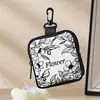 Fondo Blanco Estampado de Flores Billetera para Monedas Cuero Artificial Impermeable Imitación de Cuero Cremallera Bolsa de Almacenamiento Multifuncional Mini Bolsa para Auriculares