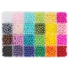 Set de Perlas Artificiales Perforadas Sueltas DIY Coloridas Redondas de ABS Materiales para Joyería Accesorios Caja de 24/28 Compartimentos