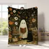 2025 Nuevo Fantasma Rosa de Halloween Manta de Halloween Manta de Halloween Thriller Transfronteriza Manta tipo Throw de Amazon