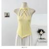 Colete Vazado Irregular Dopamina Feminino Verão Sem Mangas Top Hot Girl Formato I Estilo Coreano Emagrecedor Base