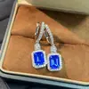Aretes de Espinela Cobalto para Mujer Plata de Ley S925 Broches y Pernos, Joyería de Plata de Alto Gama de Lujo Ligero de Nicho con un Toque de Lujo