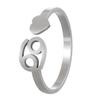Anillo de doce constelaciones simple de hoja perenne transfronteriza, anillo de cola de amor tridimensional, anillo de apertura ajustable, fábrica de cabello liso