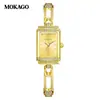 Reloj de Mujer Ofns Comercio Exterior con Diseño de Pasador Pequeño, Lujo Ligero, Incrustado de Diamantes, Esfera Cuadrada Pequeña Exquisita, Reloj de Cuarzo, Resistente al Agua, Reloj de Pulsera Vintage para Mujer