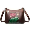 Bolsa para Mujer 2026 Estilo Chino Flor de Loto Moda Bolso Cruzado Gran Capacidad Elegante Bolso de Hombro Único Bolso de Moda para Madres y Suegras
