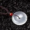 Colgante de Ágata Guanyin Buda Calabaza de Jade Blanco Collar con Cuerda Colgante para Hombres y Mujeres En Stock Venta al por Mayor