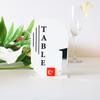 Tarjeta de asiento de mesa de boda acrílica con arco, tarjeta de mesa, número de mesa de boda, placa de restaurante, pegatinas creativas, tarjeta de comedor digital